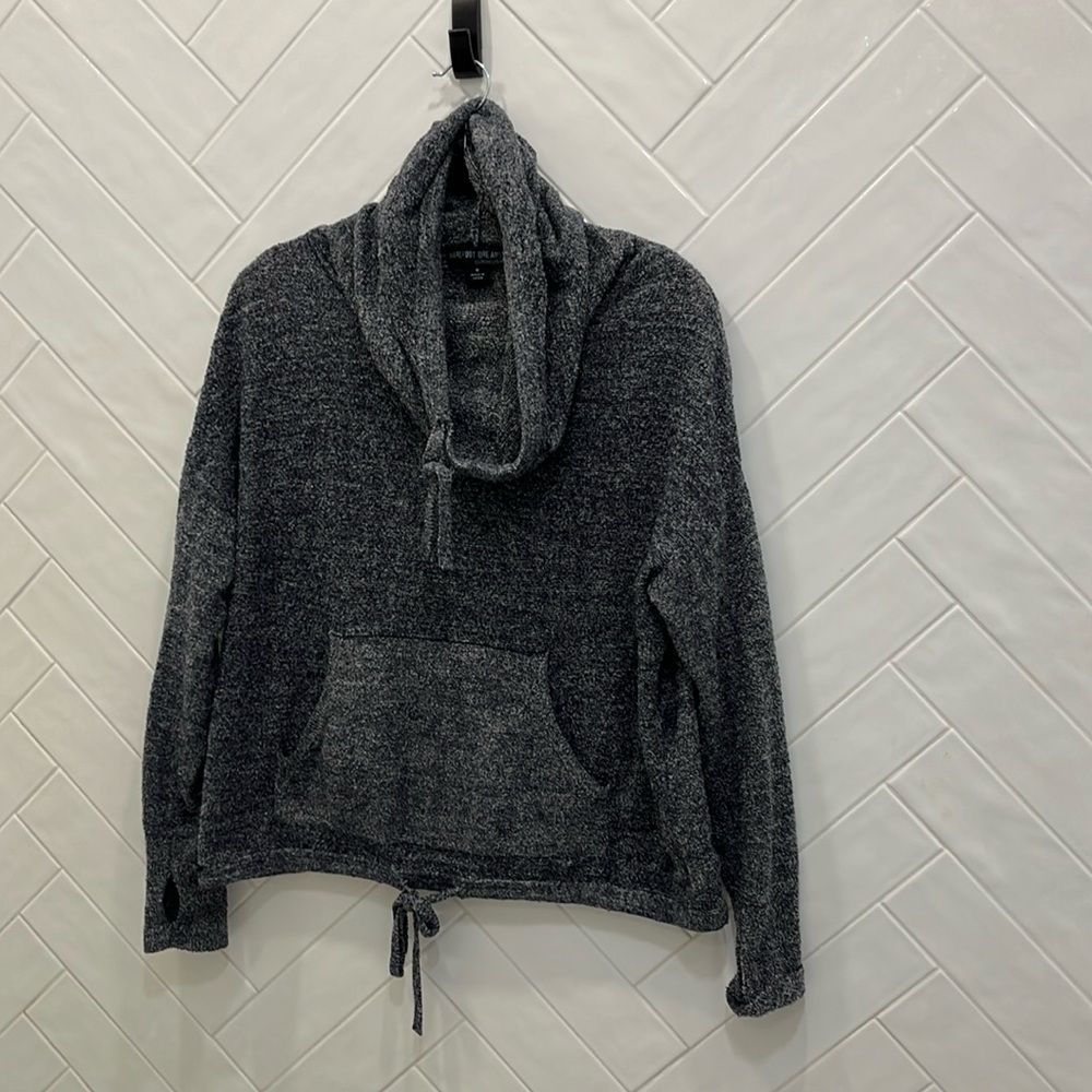 BAREFOOT DREAMS CozyChic Pullover Sweater Hoodie Blue Gray Medium style 906